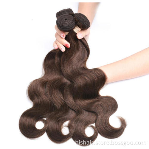 Wholesale Brown Brazilian Body Wave Hair Bundles Cheap Remy Hair Extensions 4# Color Brazilian Hair Weave Bundles For Women